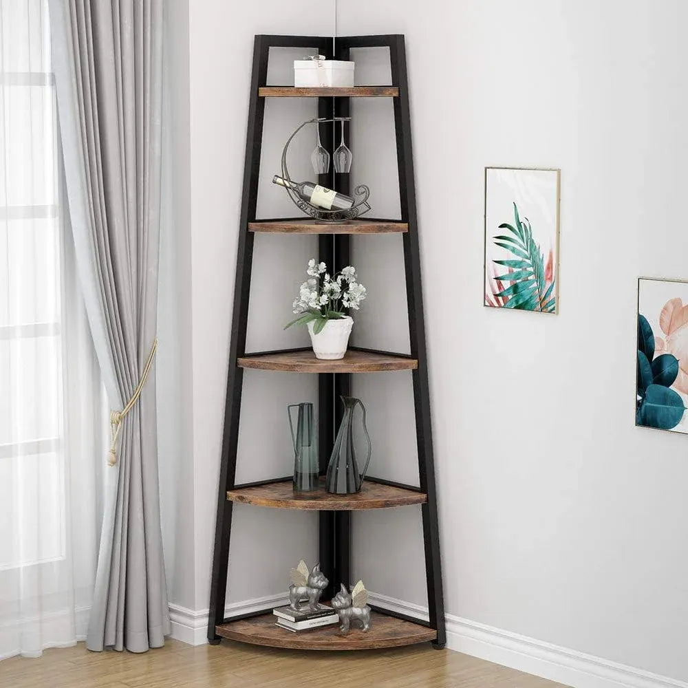 Elegantes Eckregal mit 5 Ablagen – Skandinavisches Design