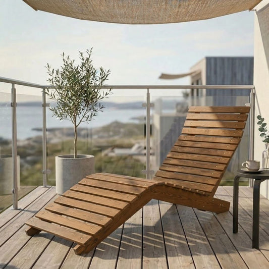 Ergonomischer Liegestuhl aus massivem Lärchenholz – S-förmiges Design für optimalen Komfort
