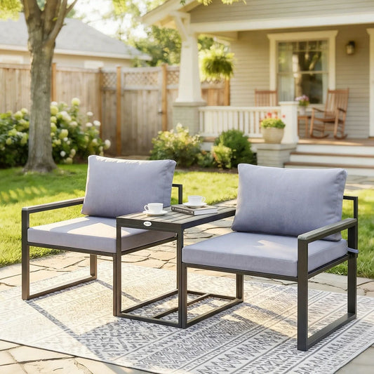 Modulares 3-teiliges Bistro-Set für Balkon und Terrasse – Flexibles Design – 163 cm