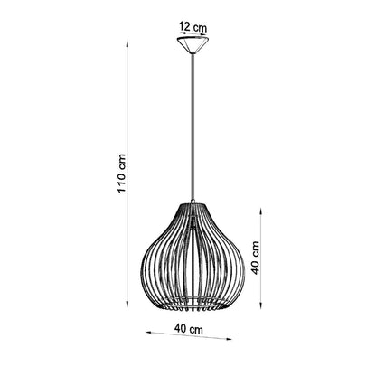 Elegante Deckenlampe aus Naturholz – Skulpturales Tropfenförmiges Design